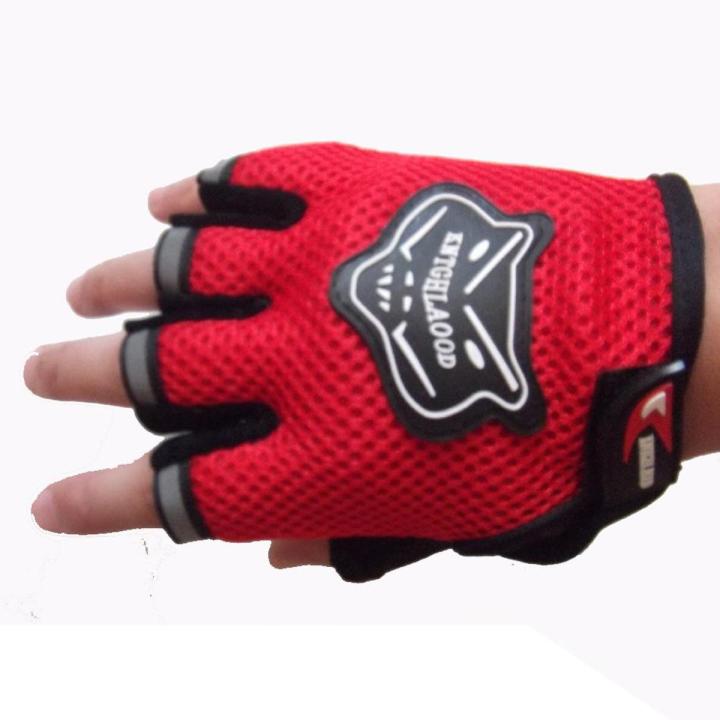 knighthood Half Finger Hand Gloves For Biker. free size - Red