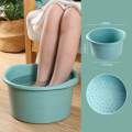 Foot Soaking Tub Foot SPA Basin Bucket Height 7.5inch Portable Build in with Convex Dots Round Sturdy for Soaking Feet,Toe Nails, and Ankles. 