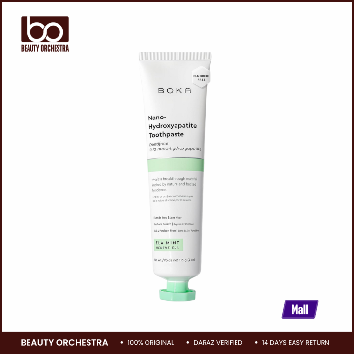 Boka Nano Hydroxyapatite Toothpaste - for Adult, Kids Oral Care - Ela Mint Flavor 4 Fl Oz - 113 gm