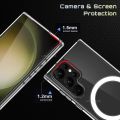 Samsung Galaxy S24 Ultra MagSafe Compatible Shockproof Transparent Slim Fit Wireless Charging supported Frosted Border Phone Back Case Mobile Cover-E_Store.