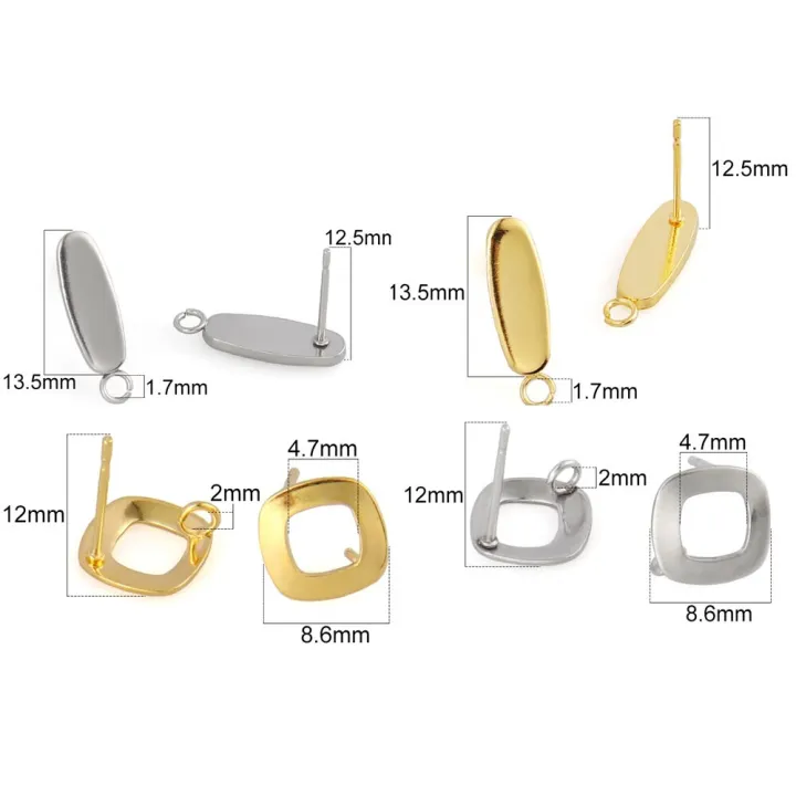 20pcs/lot%20Stainless%20Steel%20Geometric%20Earring%20Stud%20Earring%20Hooks%20Posts%20Connector%20Fitting%20for%20DIY%20Jewelry%20Earrings%20Making%20Supplies%20-%20Image%206