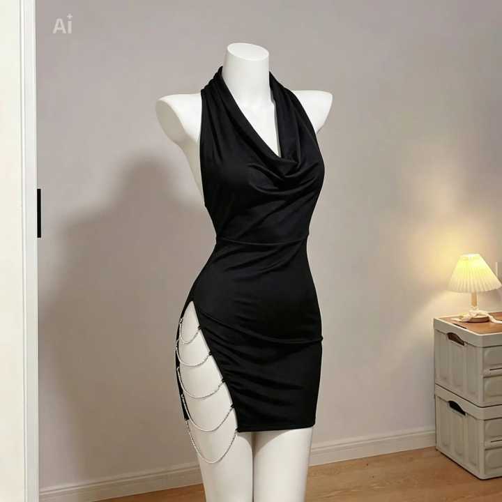Hot%20girl%20suspender%20halter%20neck%20nightdress%20female%202024%20spring%20new%20irregular%20slim%20backless%20slit%20dress%20-%20Image%204