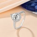 ATTAGEMS Pear Cut 2.0CT D Color VVS1 Luxury Moissanite Ring 925 Sterling Silver Pure 18K 14K 10K Gold Engagement Ring for Women. 