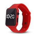 Red - Men's Casual Digital Square Watch. 