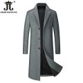 2022 New Winter Mens Long Coat Woolen Jackets Autumn Wool Blend Overcoat Trench Men X-long Thick Coat Over The Knee Trench Coat. 