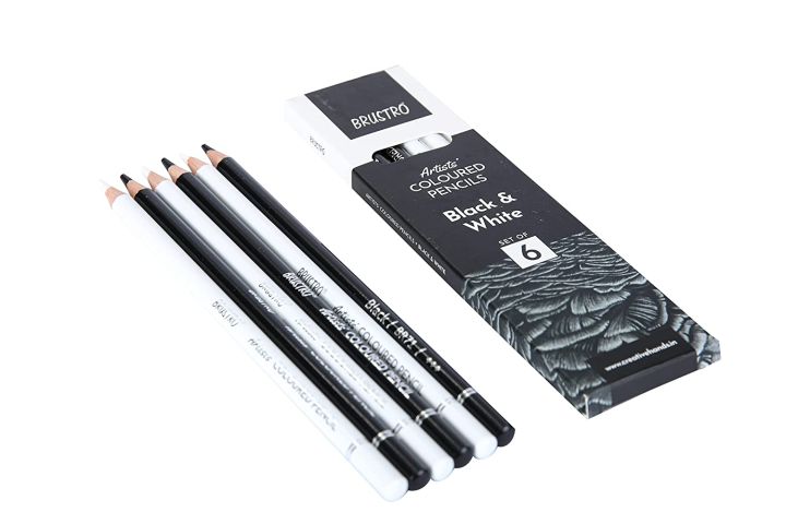 Brustro%20Artists%20Black%20&%20White%20Coloured%20Pencils%20Set%20of%203%20Whites%20and%203%20Blacks%20-%20Image%204
