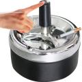 1pcs Stylish Metal Windproof Press Rotating Lid Home Office el Flame Retardant Ashtray For Cylinder r Gift.