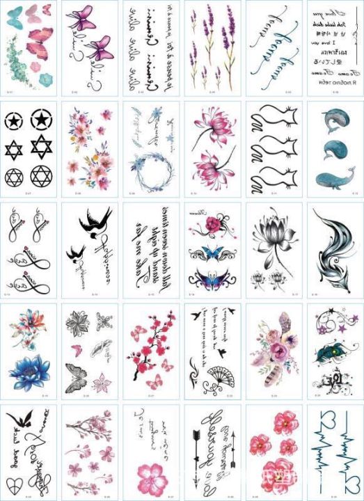 【beauty code store】30 Pieces/set Tiny TattooTemporary Body Art Tatoo Sticker Women Men Lotus Children