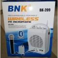 BNK-209 Rechargeable Portable Wireless P.A Microphone With Bluetooth + Handheld/Lapel Wireless Microphone. 