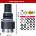 Conical Optical Snoot Photo Studio Accessory for LED Light Flash Strobe Light with Lens Bowens Mount 20 Gobos.