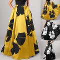 Celmia Stylish Big Flower Printed Women Skirts Elegant High Waist A-line Long Maxi Skirt 2021 Casual Loose Party Holiday Skirt. 