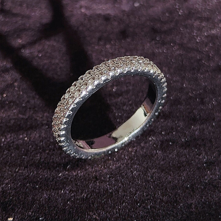 shein热卖ebay跨境欧美两排钻粉色满钻彩钻女士素圈指环现货r4414