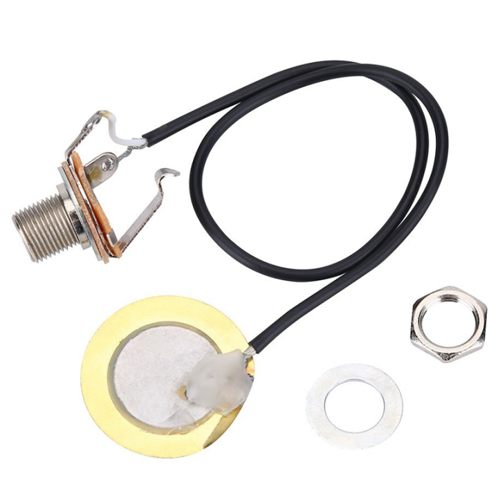 EITGZWAS 2X Acoustic Guitar Transducer Pre-Wired Amplifier Piezo Jack Pickup Accessory