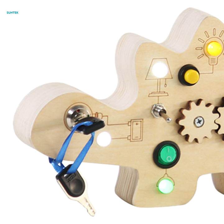 Toddlers%20Busy%20Board%20Switch%20Board%20Activities,%20Wood%20Rotating%20Gear%20Toy,%20Dinosaur%20Shape,%20Early%20Educational%20Basic%20Life%20Skills%20for%20Plane%20Travel%20Toy%20-%20Image%206