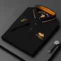 New Embroidered Polo Shirt Men's High-end Luxury Top Summer Casual Lapel Short Sleeve T-shirt. 