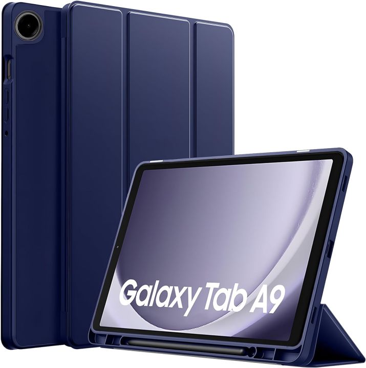 Premium%20Cover%20for%20Samsung%20Galaxy%20Tab%20A9%208.7"%20case%20Soft%20Flexible%20Flip%20Case%20Cover%20with%20S%20Pen%20Holder%20for%20Samsung%20Galaxy%20Tab%20A9%208.7%20inch%20with%20Auto%20Sleep%20Wake%20Recoil%20Series%20(Black)%20-%20Image%202