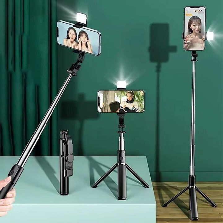 Multifunctional%204%20in%201%20Portable%20Adjustable%20&%20Foldable%20Monopod%20Selfie%20Stick%20&%20Tripod%20with%20Selfie%20Light%20&%20Wireless%20Bluetooth%20Remote%20Control%20-%20Selfie%20Stick%20-%20By%20Cyber%20Mart%20-%20Image%202