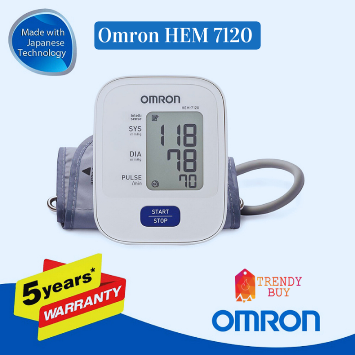 Omron HEM 7120 Automatic Blood Pressure Monitor-Intellisense Technology by Japan-5 Years Official Warranty