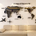 World Map Wall 3D Acrylic Wall Stickers Three-dimensional Mirror Stickers Bedroom Office Background Wall Decoration Stickers.