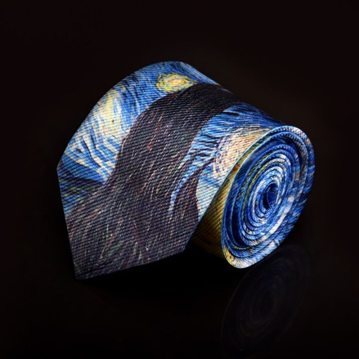 New%20Van%20Gogh%20Oil%20Painting%20Tie%20For%20Men%20Star%20Moon%20Night%20Retro%20Fun%208cm%20Wide%20Slim%20Necktie%20Accessories%20Daily%20Wear%20Wedding%20Party%20Gift%20-%20Image%208