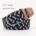 Black Female Casual Knitted Pin Buckle Men Belt Woven Canvas Elastic Expandable Braided Stretch Belts for Women Jeans Belts Belt. 