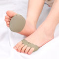1/5Pair Invisibility Color Five Toes Forefoot Pad Women Nylon High Heels Orthotics Relieve Leg Pain Absorbs Shock Socks Toe Pad Half Insoles.