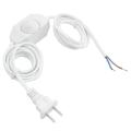 (New)White Lamp Power Cord w Dimmer witch AC 250V/110V U Plug.