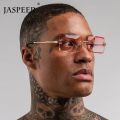 【VisioN Shop】C6JASPEER Rimless Rectangle Sunglasses Women Men Shades Brand Designer Gradient UV400 Sun Glasses Retro Frameless Sunglasses. 