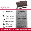 New Men Long Wallets Phone Pocket Handbags Name Engraving Card Holder Male Clutch Bag Purses Big Capacity Quality Men's Wallet.