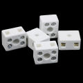 5Pcs 2 Postion 5 Hole Ceramic Wiring Terminal Block high frequency porcelain Dua Conbo.