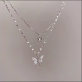 European and American Diamond Butterfly Pendant Necklace Cuban Butterfly Necklace Hip Hop Jewelry. 