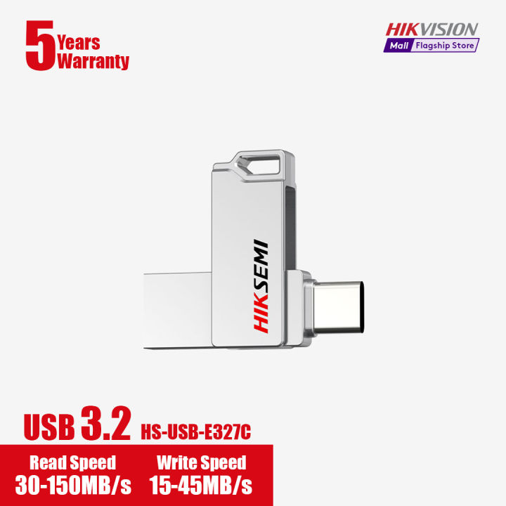 Hiksemi USB 3.2 FLASH SYNC 64GB Type-C and USB 3.0 Metal Body Waterproof Pendrive High Speed Flash Drives For Desktop, Laptop, Phone/Tab HS-USB-E327C