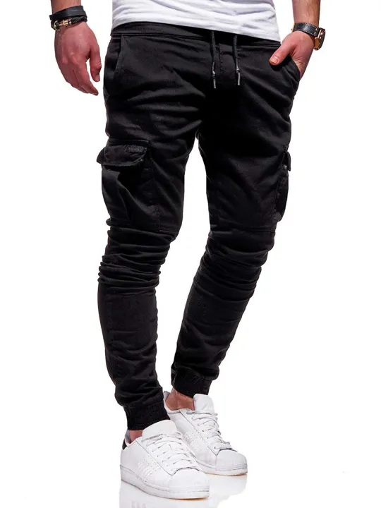 Winter%20Men's%20Cargo%20Pants%20Joggers%20Casual%20Sweatpants%20Multi-Pocket%20Fashions%20Black%20%20Trousers%20-%20Image%203