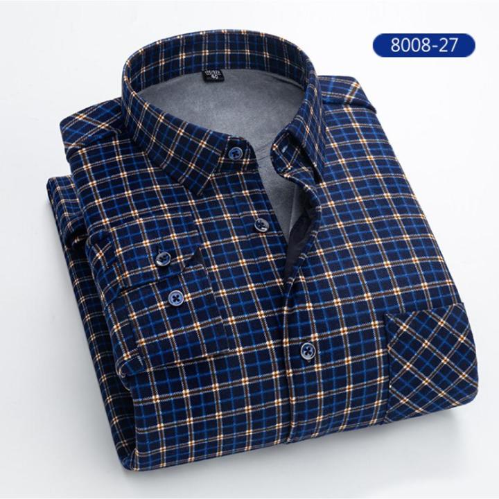 Cotton Check Long Sleeve Casual Shirt for Men