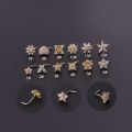 1PCS Crystal Flower Nose Stud L Shape Stainless Steel Cz Heart Nose Ring And Stud Butterfly Nose Ring Real Piercing Jewelry Lot. 