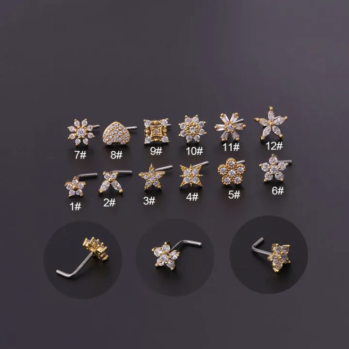 1PCS%20Crystal%20Flower%20Nose%20Stud%20L%20Shape%20Stainless%20Steel%20Cz%20Heart%20Nose%20Ring%20And%20Stud%20Butterfly%20Nose%20Ring%20Real%20Piercing%20Jewelry%20Lot%20-%20Image%202
