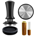 Coffee Espresso Tamper 51mm with WDT Tool Calibrated Spring Loaded, with Silicone Mat, for Espresso Coffee Machine Durable Easy Install Easy to Use.