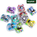 【Krystal】Baby Creative Mini Plastic Pull-Back Toy Car, Colorful Transparent Design, Ages 3+, Safe & Fun Gift.