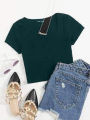 Half Sleeve Crop Tops  For Women - Blouse. 