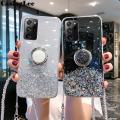 Casinglee for Galaxy Note 20 case Shiny Ring Glitter Soft Transparent Holder Stand Back cover with String for Samsung Galaxy Note20 Phone cases cover Stars Moon Girls. 