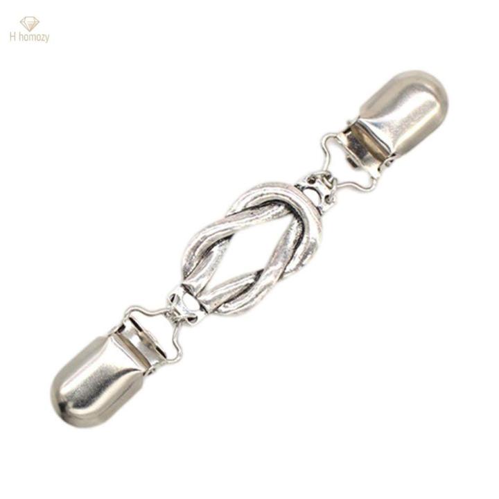 2Pcs Women Cardigan Sweater Blouse Shawl Clips Collar Clasps Dress Brooch Clip