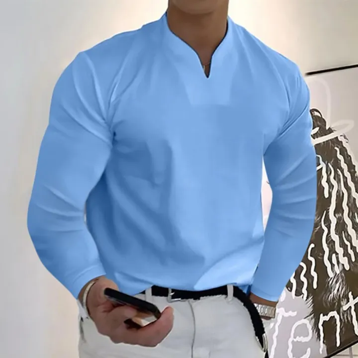 Casual%20V-Neck%20Solid%20Tees%20Men%20Shirts%20Long%20Sleeves%20Pullover%20Colorfast%20Autumn%20Trendy%20Shirts%20Oversized%20Tops%20Men%20Clothes%20Streetwear%20-%20Image%205