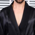 Men Nightgown Long Sleeve Robe Large Size Black Bathrobe Comfortable Sleepwear Imitation Silk with Pockets Waist Belt Home Gown. 