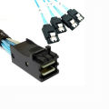 Mini SAS SFF-8643 to 4 SATA 7pin hard disk 6Gbps data Server Raid Cable 1m. 