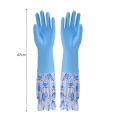 1 Pair Reusable Waterproof Household Gloves Rubber Latex Non-Slip Kitchen Dishwashing Cleaning Winter Thicken Rubber Gloves.