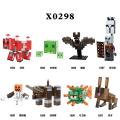 Single Sale Minecraft Figures Building Blocks Mooshroom Slime Guardian Snow Golem Bat Pillager Ravager Assemble Bricks For Children Boys Gift Toys X0298.