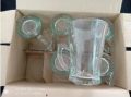 Crystal Clear transparent Beautiful unique design Premium Cup Set 6 Piece / Use this transparent tea coffee cup for your tea time.