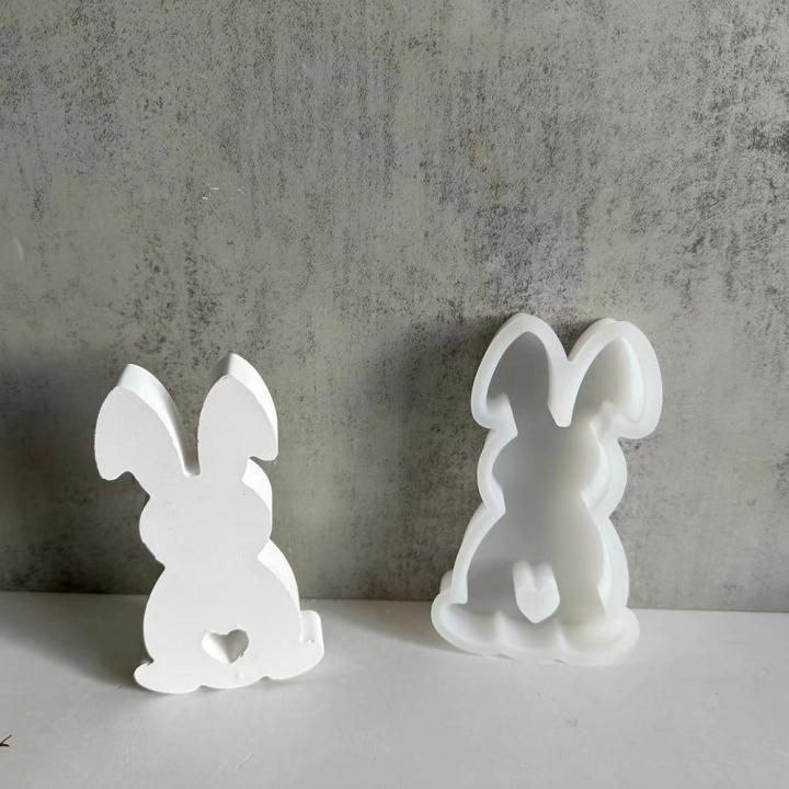 Easy-to-Use Rabbit Plaster Mold Custom Crafting Large Size Reusable Mold Silicone Rabbit Mold Small Size Durable Silicone Folding Rabbit Decoration for Home Decoration Easter Crafts Hobbyists