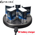 9V 6F22 Smart Usb 9 Volt Rechargeable Battery Charger for 9V Nimh Nicd Ni-Mh Ni-Cd Lithium Li-ion Li ion Rechargeable Batteries. 