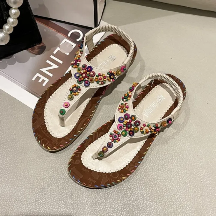 Sandals%20Women's%202023%20New%20Women's%20Shoes%20Spring%20Bohemian%20Clip%20Foot%20Flat%20Sandals%20Women's%20Beaded%20Beach%20Shoes%20Women's%20Korean%20Version%20-%20Image%207